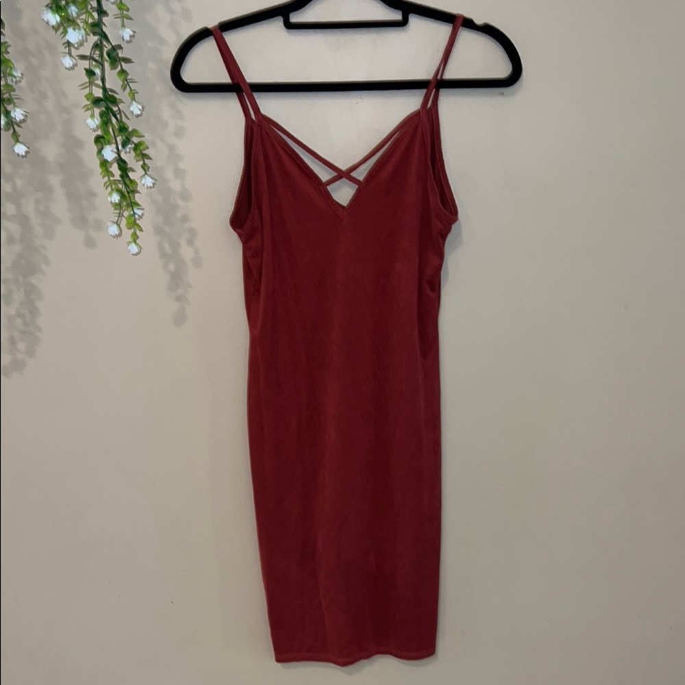 January 7 Red Mini Dress with Spaghetti Straps
